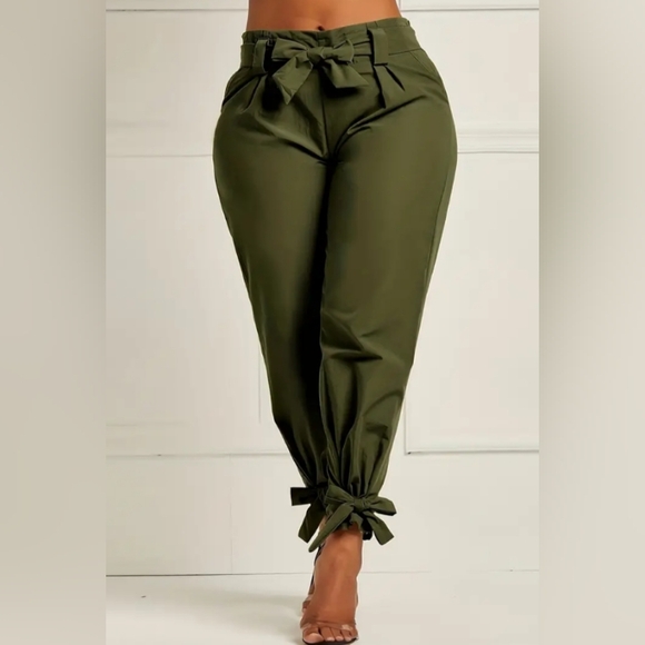 Bowtie Casual Green Elastic Waist Pants Size 1X #New - Picture 9 of 9